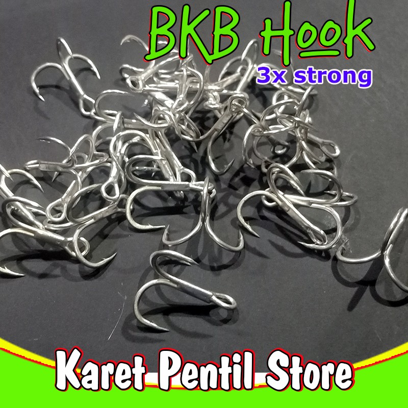 1 pack (4 buah) BKB Hook 3x Strong, Treble hook