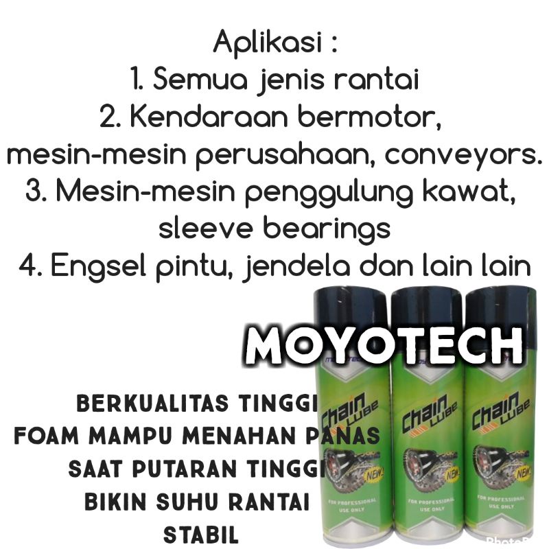 Chainlube MOYOTECH 350 mili pelumas rantai motor busa foam