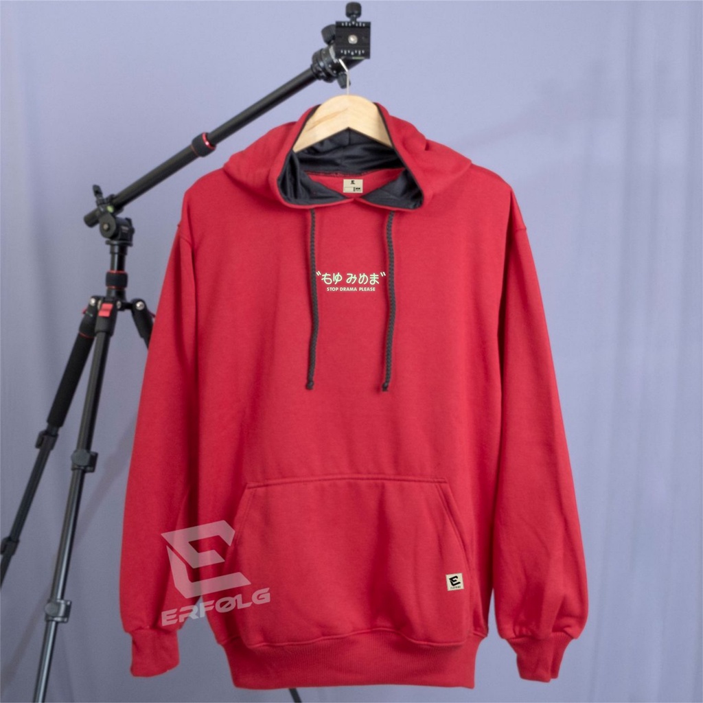 Erfolg Clothing Sweater Hoodie Warna Hijau Army Pria Wanita Original Glow In The Dark Switer Hudie Oversize Unisex Basic Sablon Stop Drama Please Hoddie Jumper Jumbo Jeket Switer Oblong Distro Brand Lokal Pria Dewasa Japan Style Premium