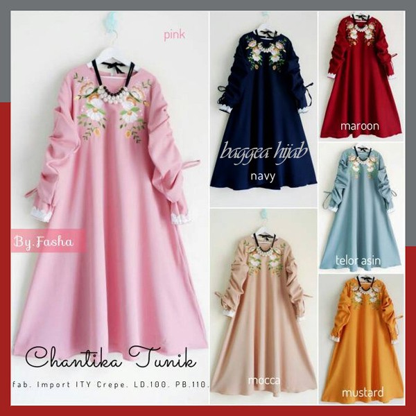 Dress Wanita Muslim Long Dress Dress Muslim Baju Muslim Wanita Baju Kekinian Kode CT00586