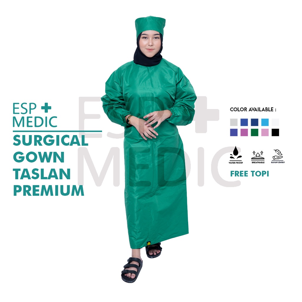 ESP MEDIC - APD GOWN SURGICAL GOWN TASLAN PREMIUM BAJU BEDAH BAJU OPERASI GOWN TASLAN WATERPROOF GOU