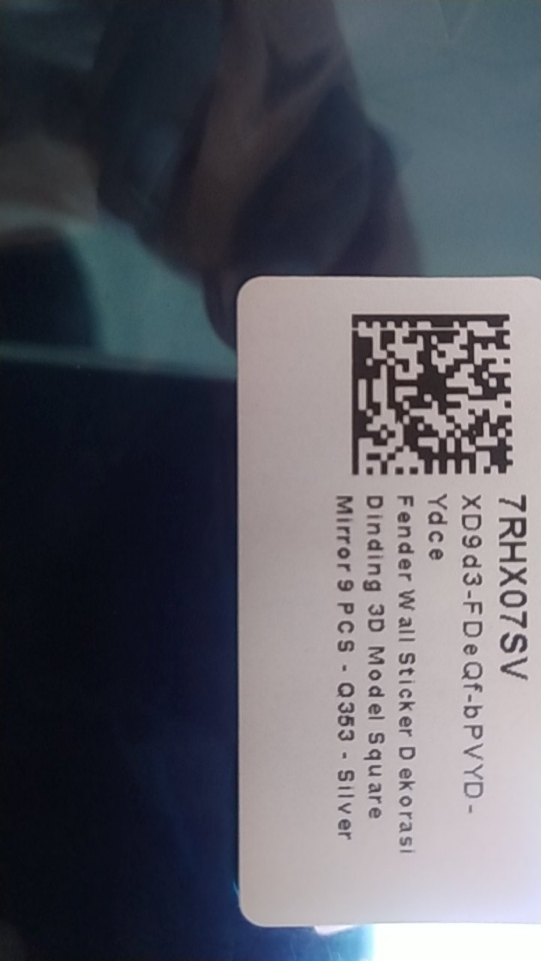 [best Quality] Sticker Dinding 3d Fender Wall Model Square Mirror 1 Set 9pcs - Silver