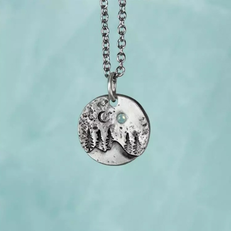 Kalung 925 Silver Desain Bulan Alpine Untuk Wanita