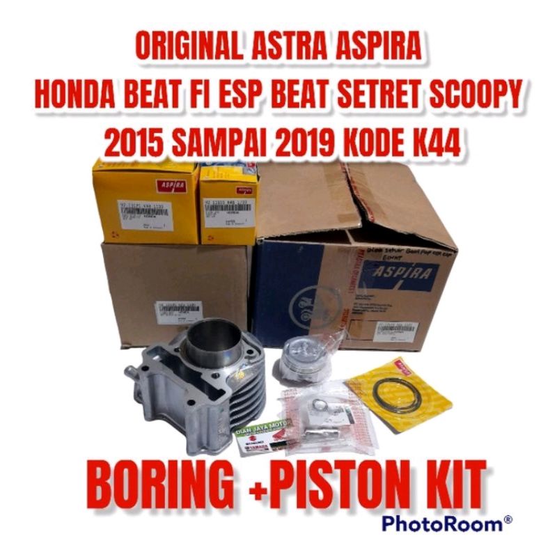 BLOK SEHER ASSY K44 Honda BEAT FI ESP ORI ASTRA ASPIRA BORING PLUS PISTON KIT Beat SETREET SCOOPY FI