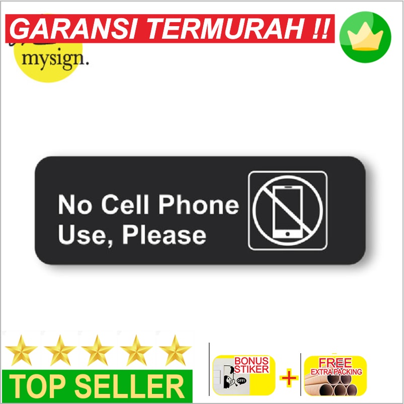 

Grosir Sign no cell phone use print / Sign Board Acrylic No Cellphone Elegan