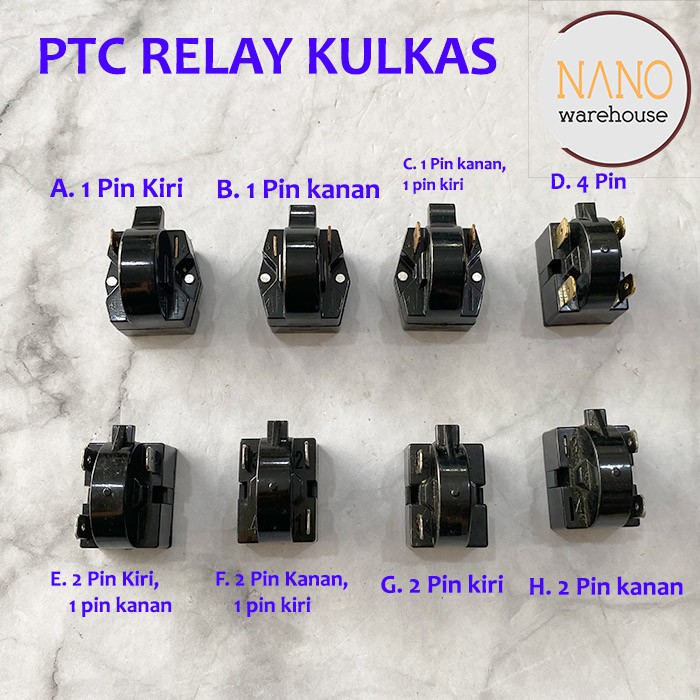 Relay PTC Kompresor Kulkas / Riley Kulkas 1 2 3 4 Pin Kaki