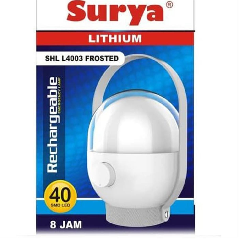 Surya Emergency Lamp SHL L4003 4003 Frosted Lampu Darurat Cas Lentera