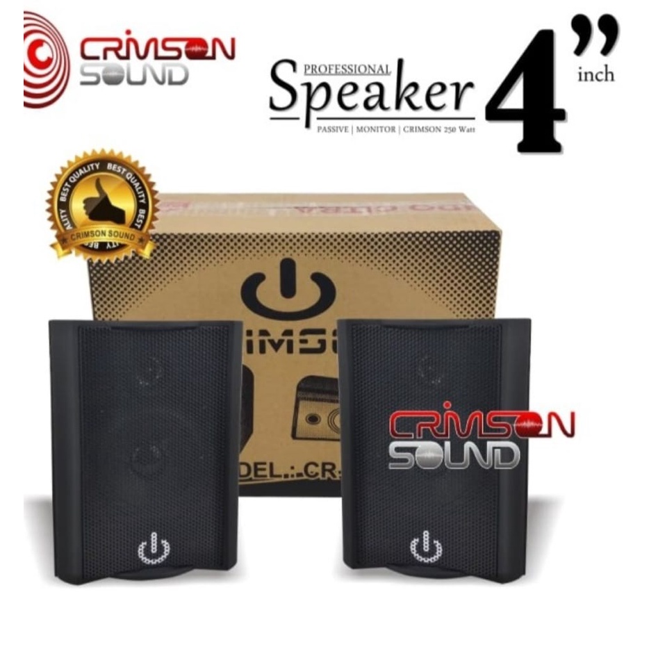 G604 CRIMSON SPEAKER PASIF DINDING TEMBOK 4 INCI SEPASANG GANTUNG DUAL SPEKER SPK DINDING WALL PASSIVE MASIVE SOUNDBEST MIC KARAOKE VOKAL VOCAL ARTIS PROFESIONAL PRO SOUND BEST SISTEM AUDIO PANGGUNG DYNAMIC PENGERAS SUARA