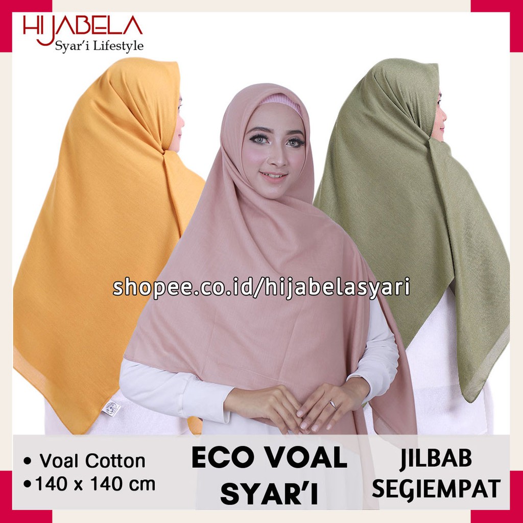 Jilbab Segiempat VOAL BASIC POLOS Scarf By Umama Hijab Segi Empat