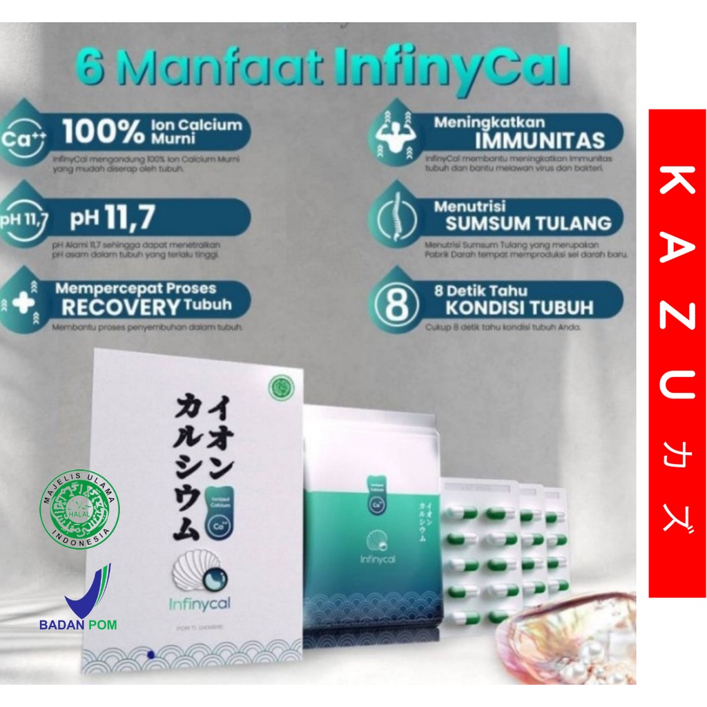 KAZU KLL102 Infinycal Calcium Ion Alkali Water Kalsium Supplemen Nutrisi Tulang Anti Osteoporosis Vitamin Ibu Hamil Anak Orang Tua