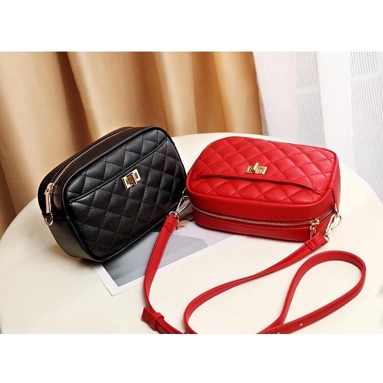 2023 HOT SALE ! Tas Selempang Mini Kulit Asli Motif Kunci Tali Biasa Fashion Korea Tas Kondangan Wanita