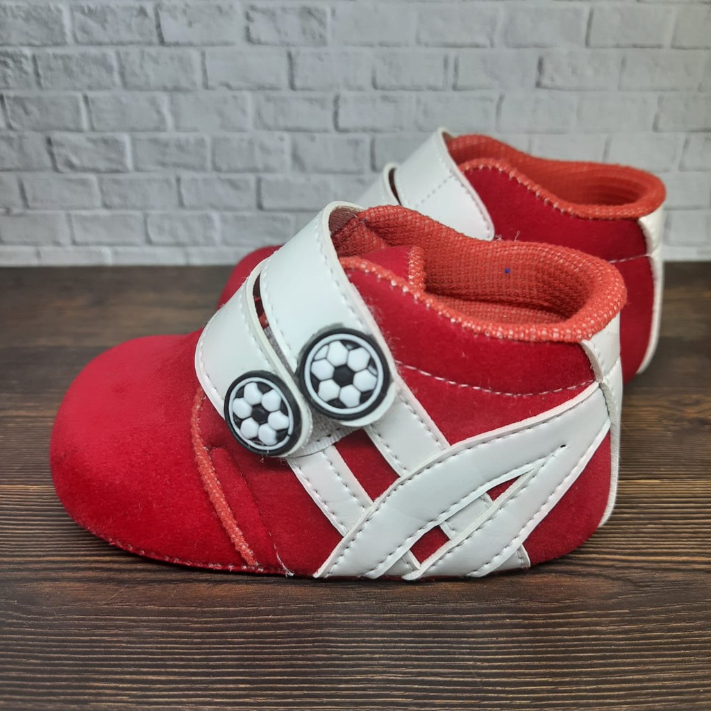 SEPATU PREWALKER BABY BAYI LAKI-LAKI BOLA 0-12 BULAN JARING GP07