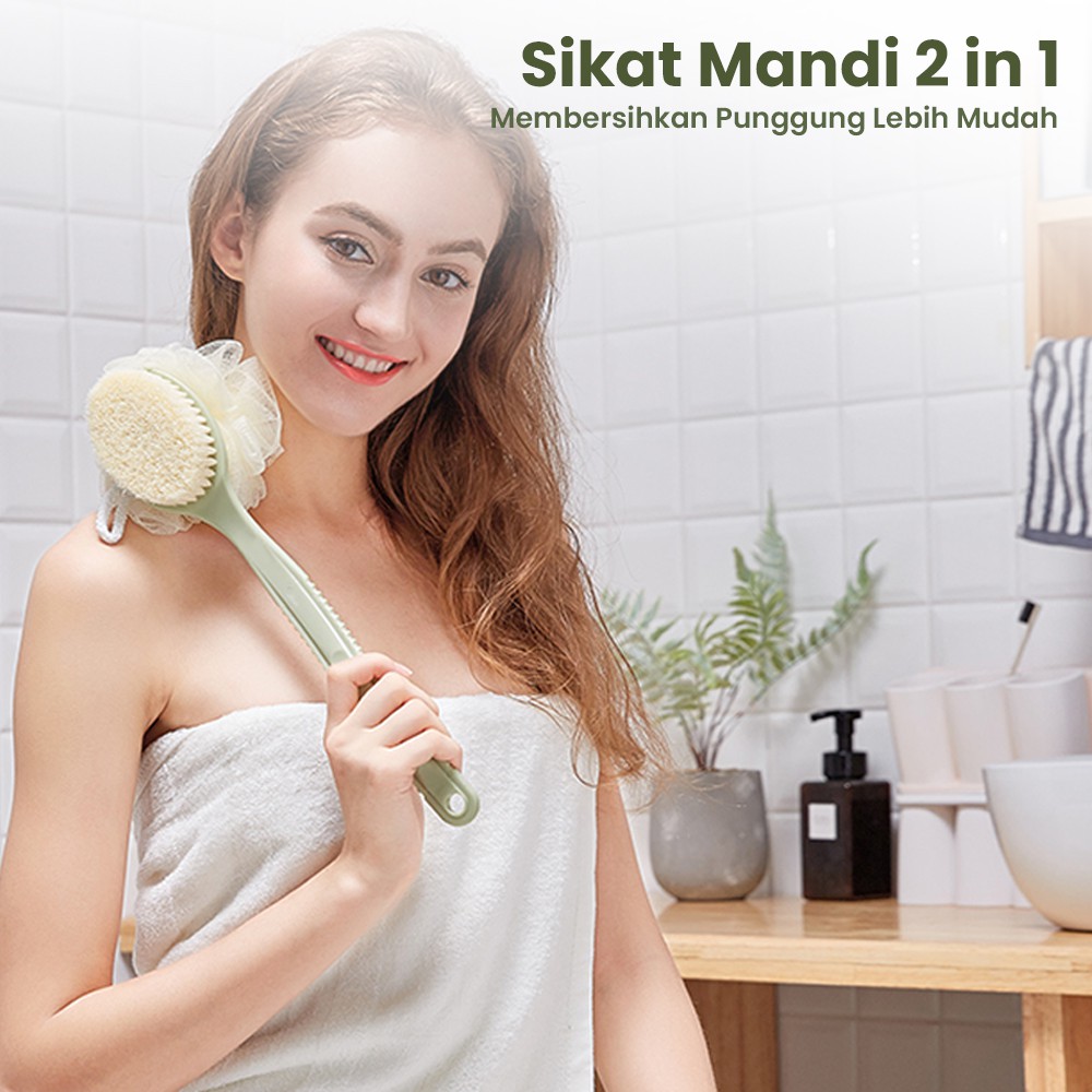 Sikat Punggung Badan untuk Mandi dengan Shower Puff