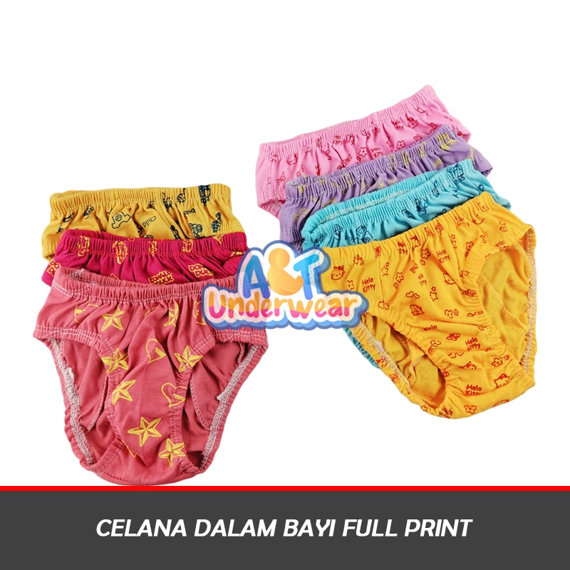 6 pcs celana dalam Bayi dan Anak Full Print / CD Baby