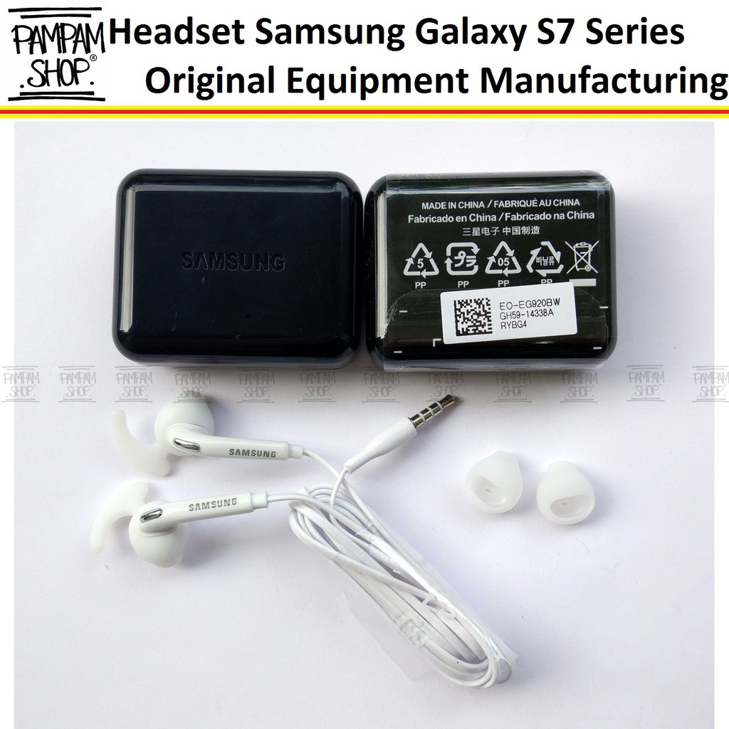 Stereo Headset Samsung Galaxy S7 / S7 EDGE Original OEM | EO-EG920BW Handsfree Putih