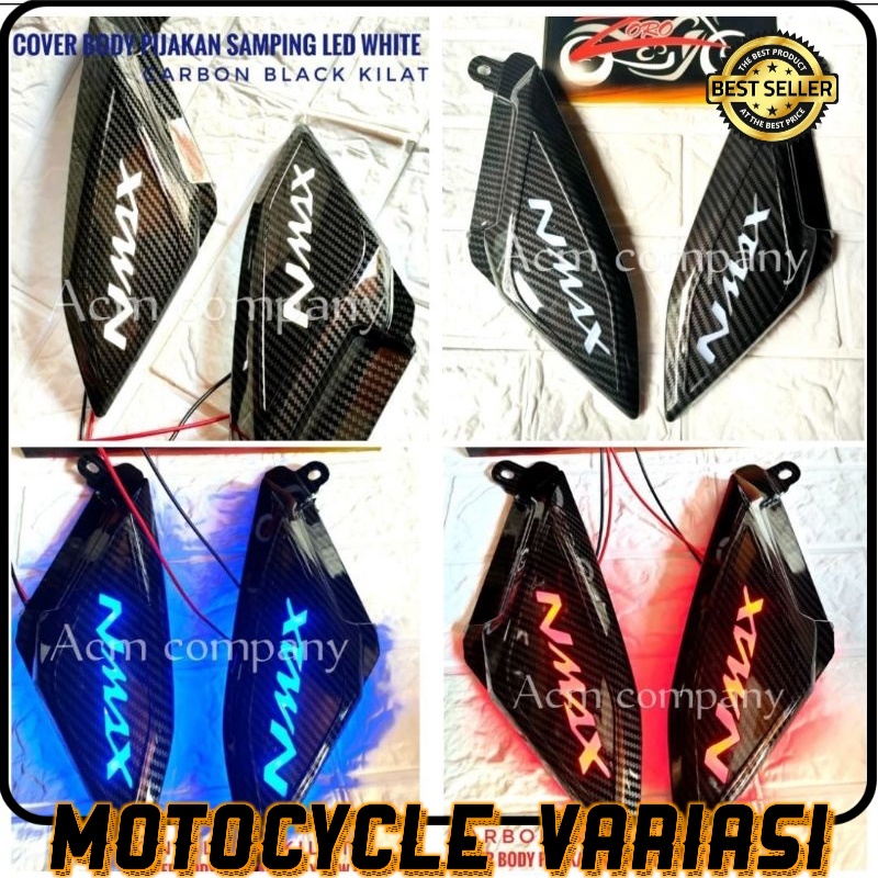 Cover body samping carbon led lampu new nmax 2020 2021