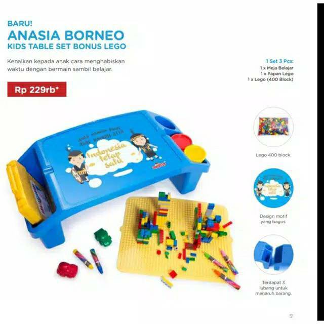TABLE SET Anasia | Meja belajar | Meja Lego