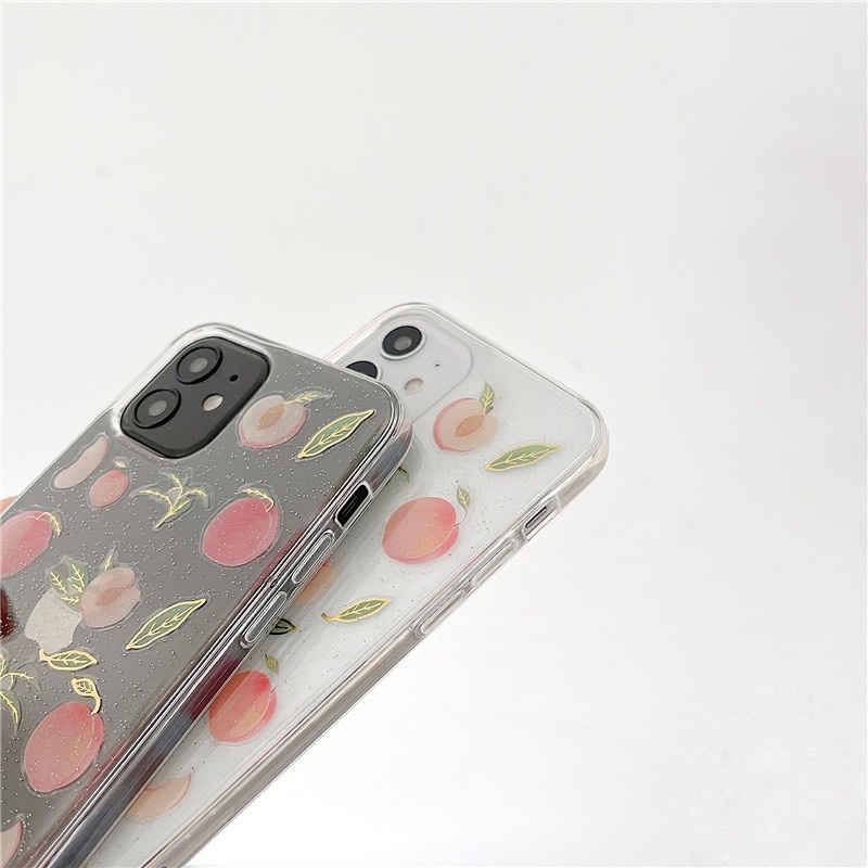 Peach Glitter Case Samsung Zflip 4 3 2 A11 A22 A53 A72 A73 A52 A52 A33 A13 A12 A50 A71 A51 A01 A02 A02s A03 A03s