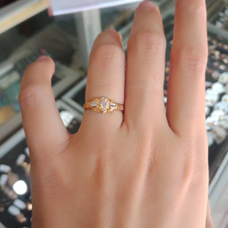 Cincin Tunangan Arab Emas Asli Cincin Mata Anak Cincin Wanita Cincin Tunangan Ready