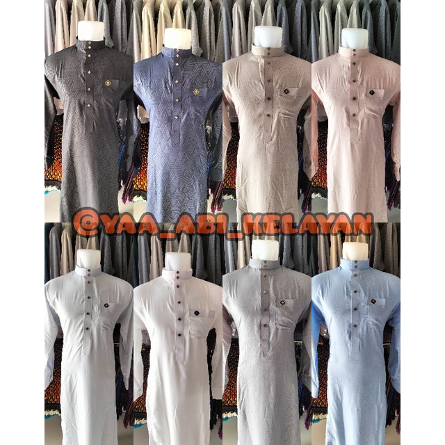 BAJU MUSLIM PRIA GAMIS MOTIF PAZEL TIPIS DINGIN ( YAA_ABI_KELAYAN )