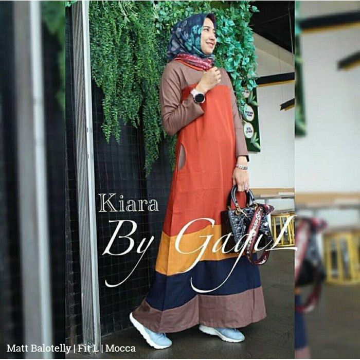 Gaun / dress wanita / cewe baju gamis wanita kombinasi pelangi untuk pesta kerja hadiah kado