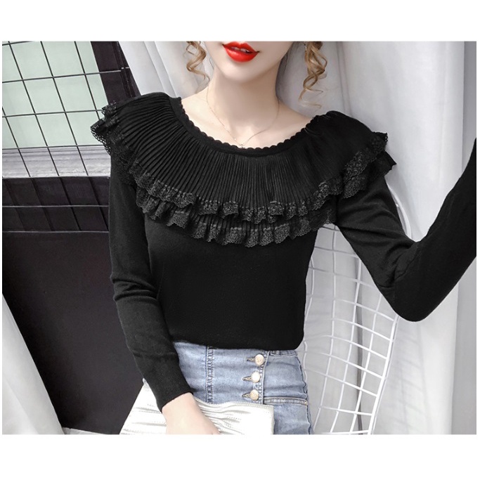 atasan RAJUT IMPORT rajut lengan panjang fashion korea style wanita 1942# IMPORT