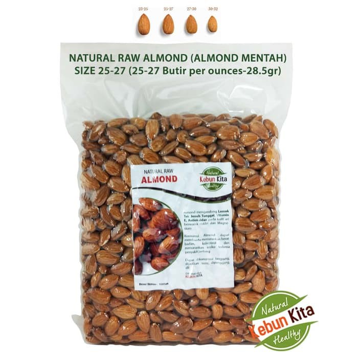 

KACANG ALMOND 1KG (NATURAL RAW ALMOND)