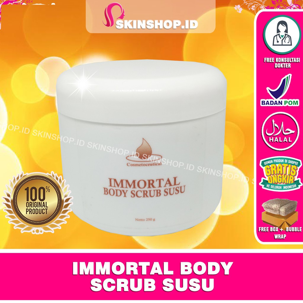 Immortal Body Scrub Susu 250ml Original / Lulur Tubuh BPOM Aman