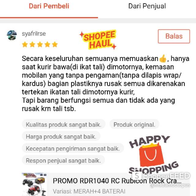 MURAH RDR1092 RC Jeep Rubicon Rock Crawler Offroad Off Road Pasir Gunung Mainan Anak Mobil Remote Control Besar Jumbo RADAR