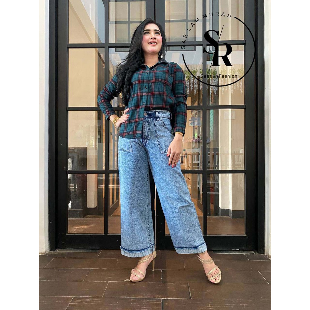 SR Kulot  jeans  wanita kulot  jeans  high waist kulot  