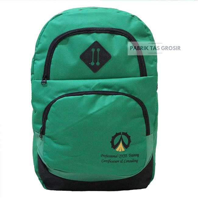 Pesanan Ransel Grosir Model Distro Elite Sablon Professional QHSE Training Souvenir Seminar Promosi