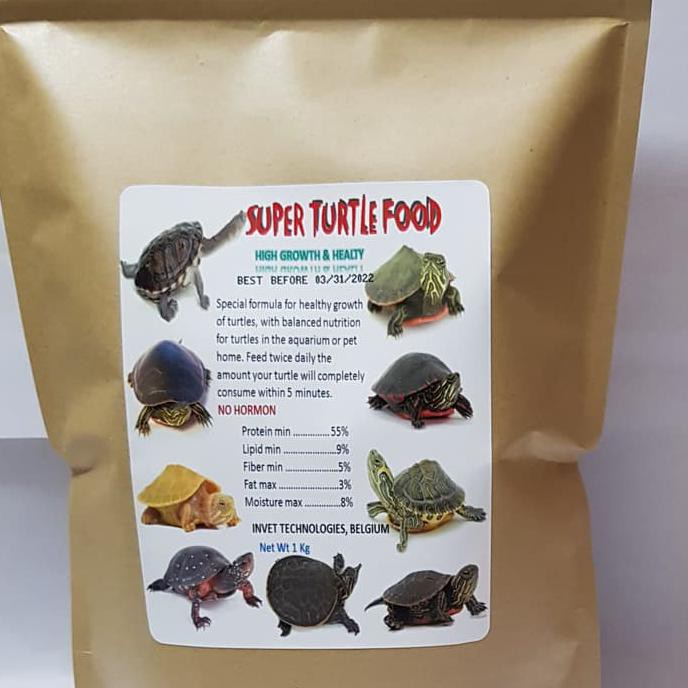 

Super Turtle Food Pelet / Pakan / Makanan Kura Kura Air 1 Kg Repack - Size S 1Mm Tokosarif27