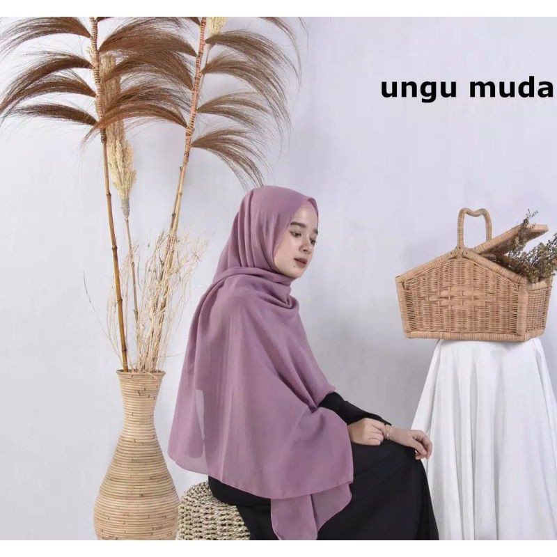 Pashmina Bella Bahan Pollycotton Premium Grade A Pasmina Pasminah Fasmina Murah-Ungu