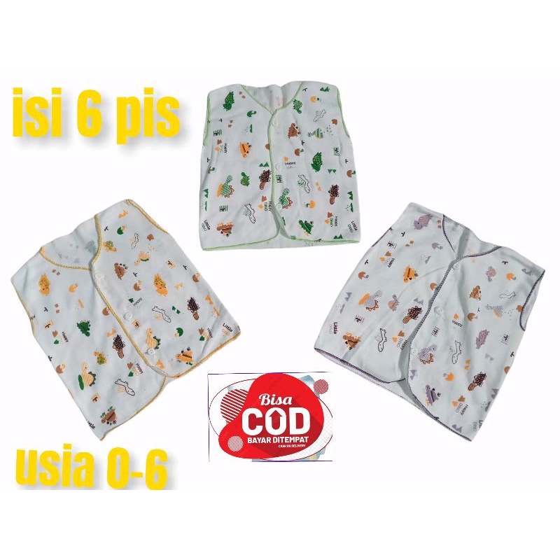 6 pis baju lekmong bahan tc dabel 0-6