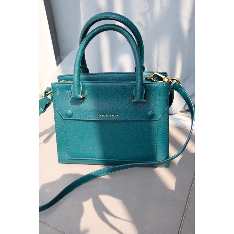 Preloved Tas Bag Branded Original Authentic Charles & Keith Green Emerald