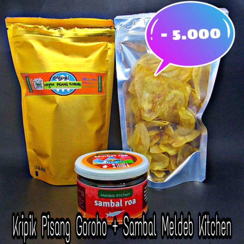 Meldeb Kitchen Paket Camu2. 2pcs Kripik Pisang Goroho Plus 1pcs Sambal Roa Meldeb Kitchen