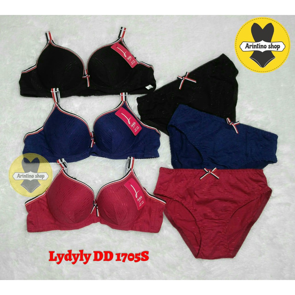 (1set) Bh Bra Set Lydyly DD 1705 (CUP A) Tali Rainbow | BUSA TEBAL SEDANG Pakai Kawat |