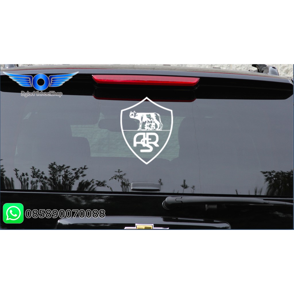 Aksesoris Mobil Stiker Bola AS Roma Logo Kaca Body Car Sticker Siluet