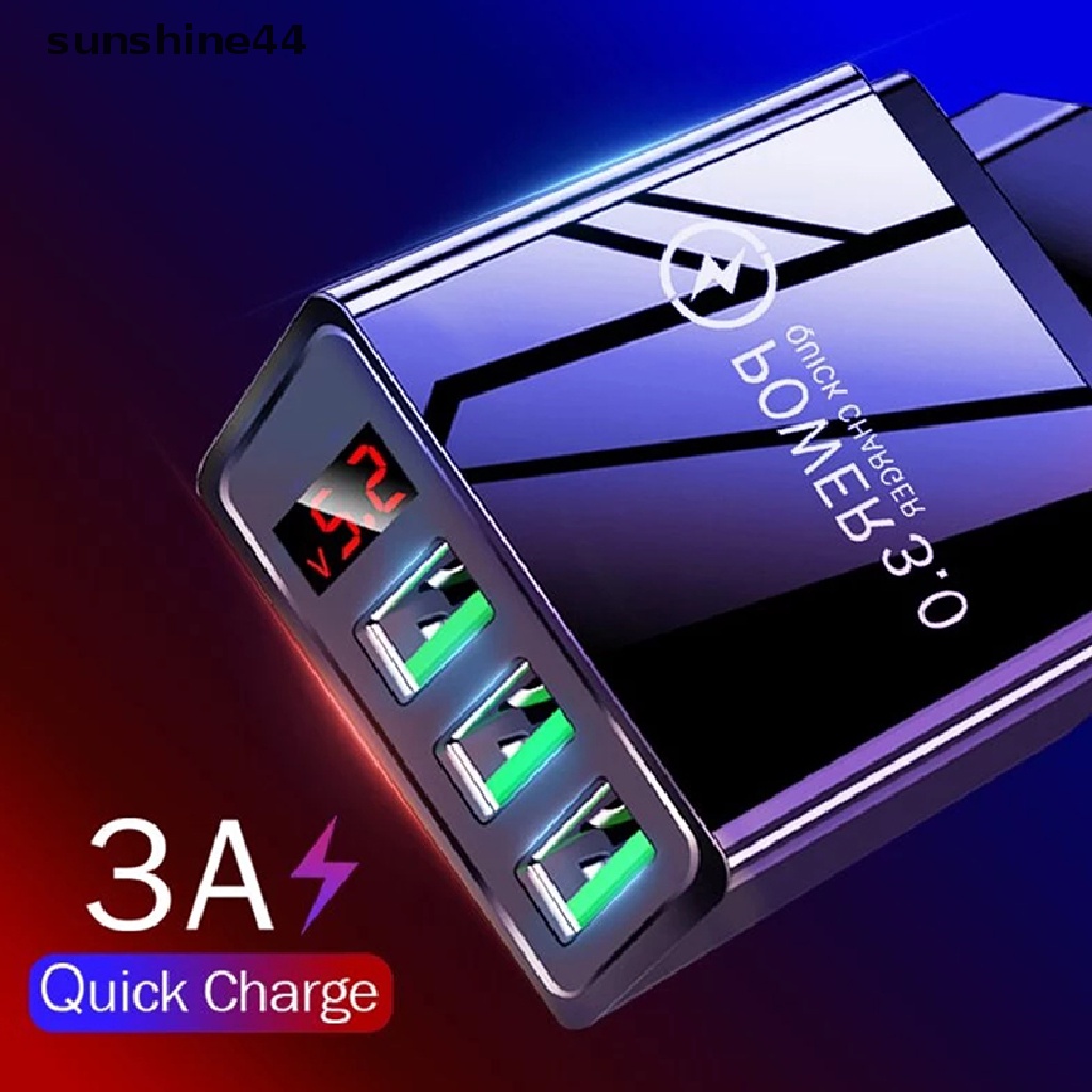 Sunshine Kepala Charger USB 3.0 Fast Charging Dengan Display Digital