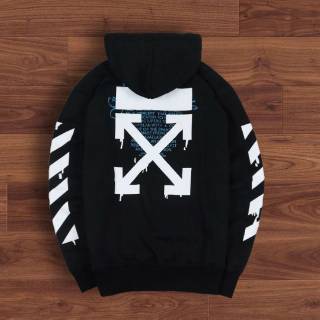 off white classic black hoodie