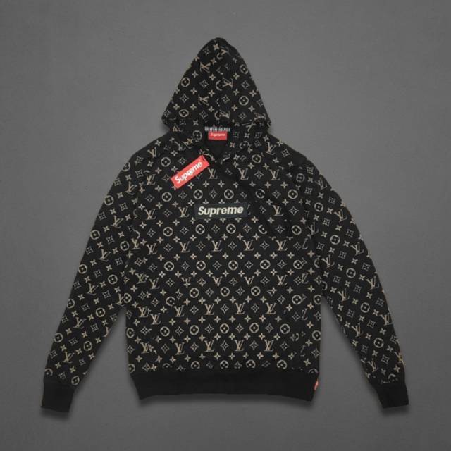 black supreme x louis vuitton hoodie