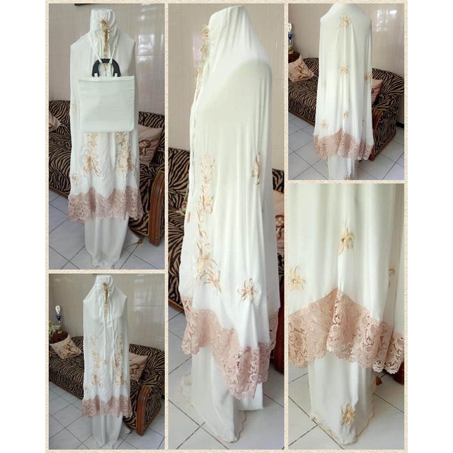 Mukena Putih Bordir Silk Premium