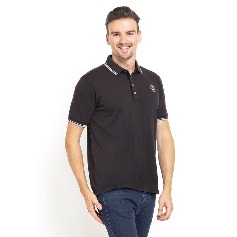 LGS - Slim Fit - Kaos Polo - Motif Polos - Hitam - JTS.325.M2222F.02.C