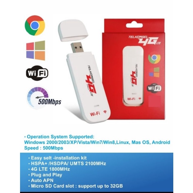 Modem Telkomsel 4G LTE (Unlock) - Up To 500mbps / Modem usb Telkomsel / Modem 4G Lte telkomsel