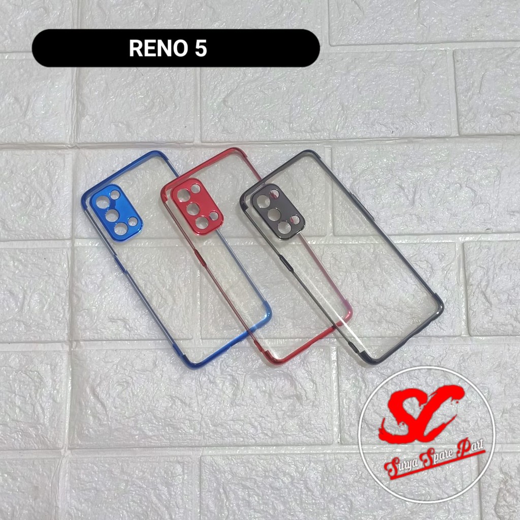 Shining Chrome Tpu Case Clear Silicone Case Oppo Reno 5 Reno 5F - SC