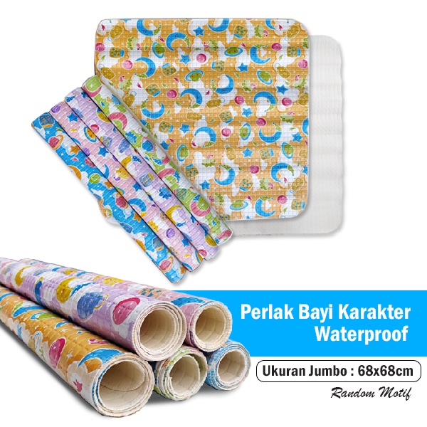 Perlak Bayi Karakter Alas Ompol Bayi Jumbo Waterproof Motif Random