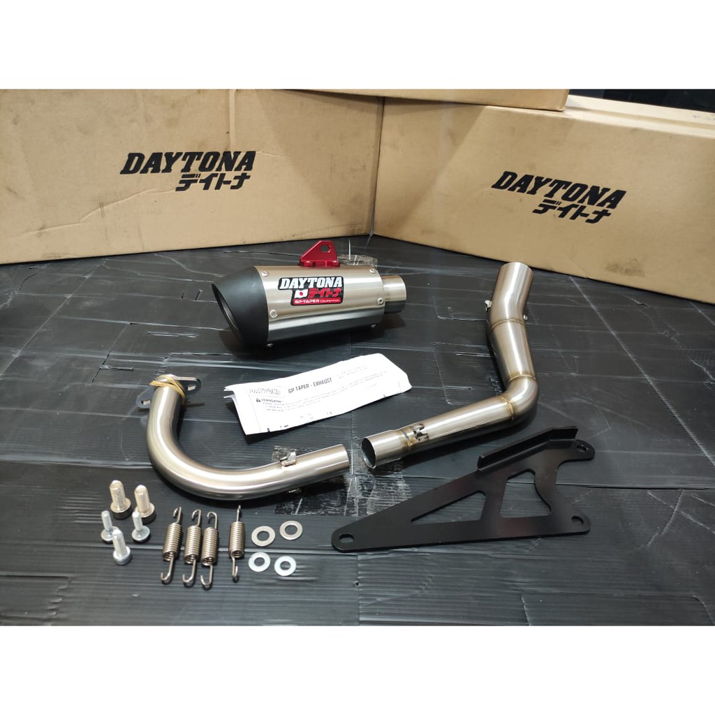 KNALPOT DAYTONA RACING GP TAPER BEAT SCOOPY KARBU BOREUP ROAD RACE  130-150cc