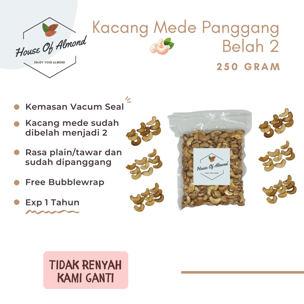 

Kacang Mede Panggang Belah 2 250gr