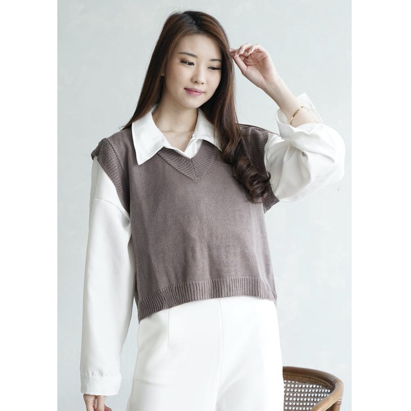 [COD] Vest Rompi Knitwear Vneck Knite