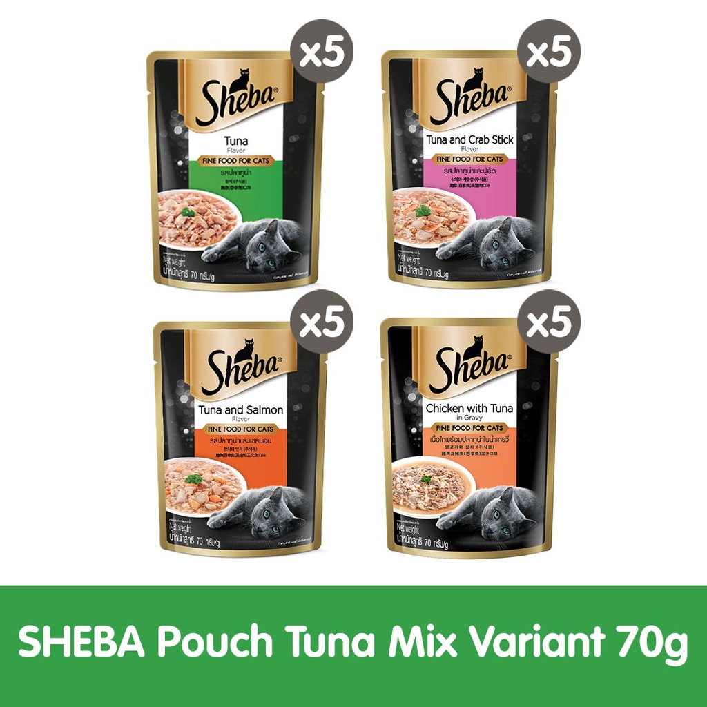 Sheba® Pouch Makanan Kucing Basah Multi Variant 70gr - isi 20
